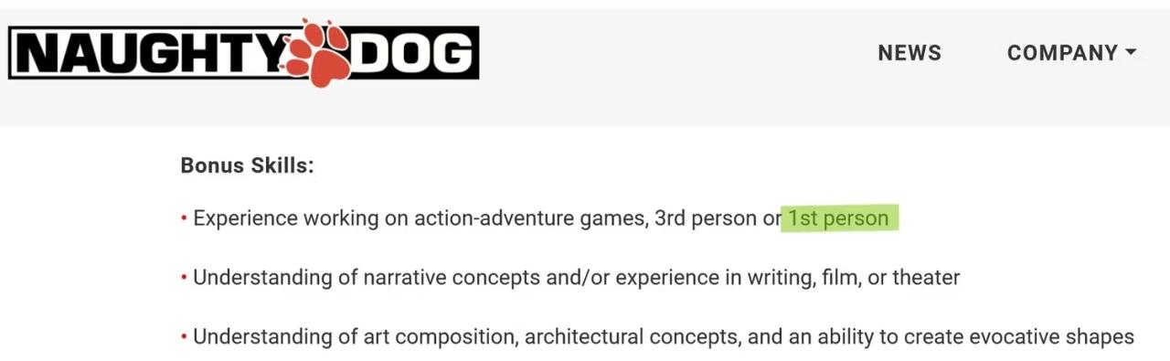 [Rumor] Naughty Dog pode estar trabalhando em um jogo em primeira pessoa