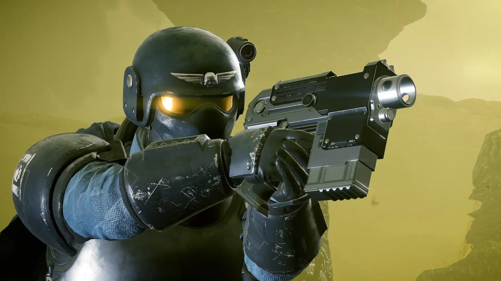 Warbond Lendário une Helldivers 2 e Warhammer 40,000 com armaduras Kasrkin em agosto